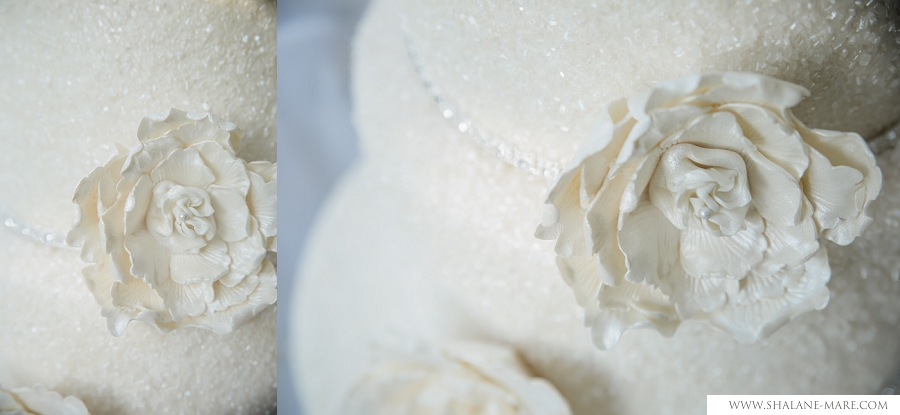 Vintage wedding cake with fondant rose